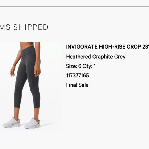 Lululemon Invigorate High-Rise Crop 23" Size 6 - Picture 5 of 8